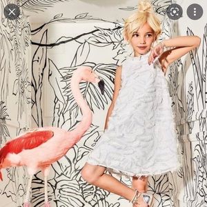 Janie and Jack white feather swing dress